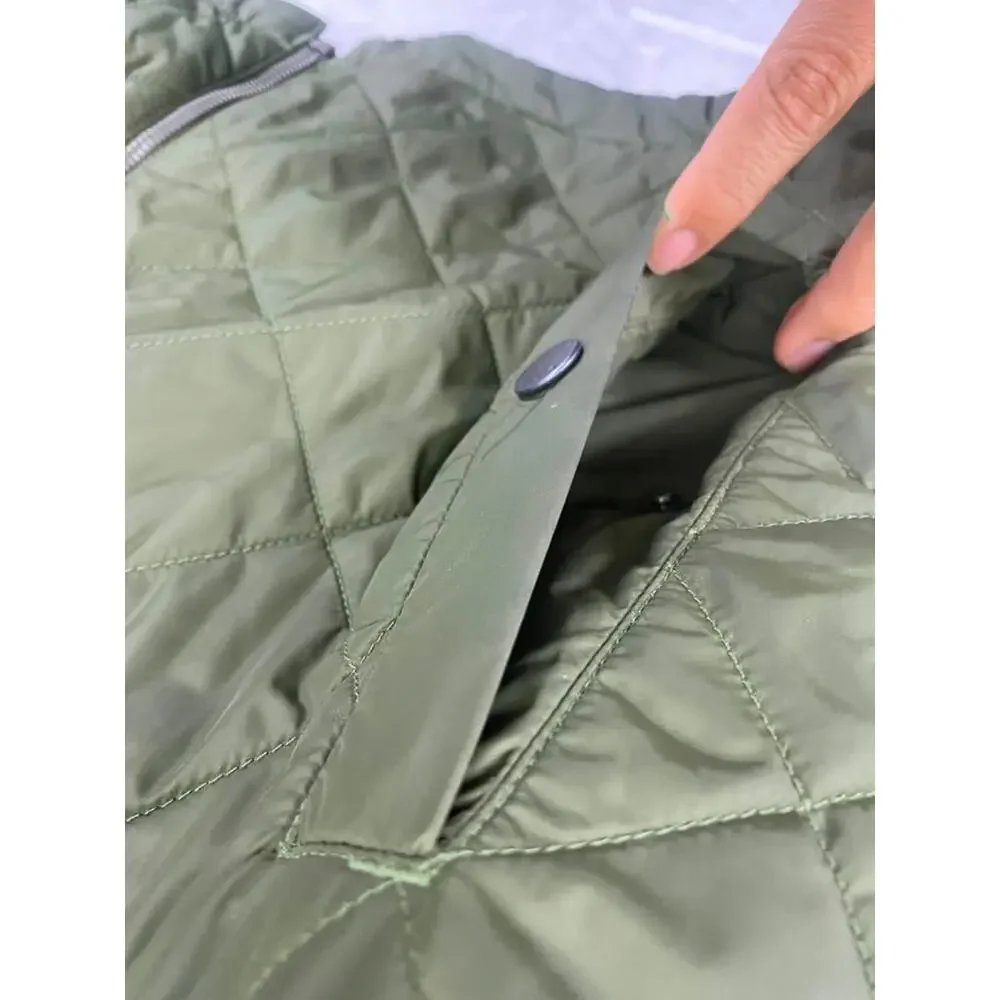 L.L. Bean Men's Green Bean's Diamond-Quilted Jacket Full-Zip Sz M